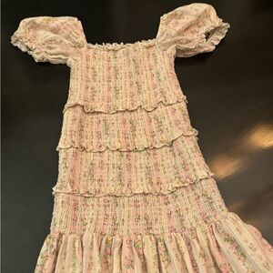 Katie J NYC Pink Floral Ruffle Dress